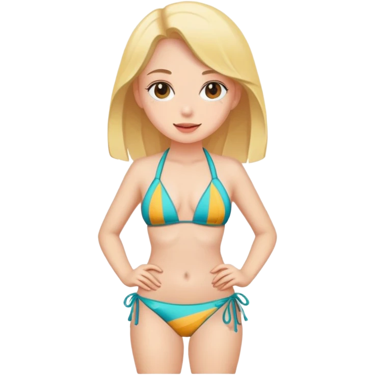 Girl wearing bikini fair emoji