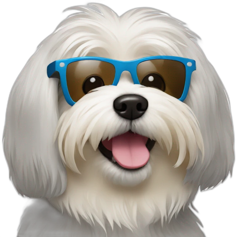 Havanese dog wearing sunglasses  emoji