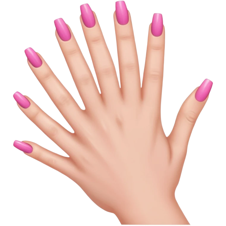 hand with pink nails done emoji