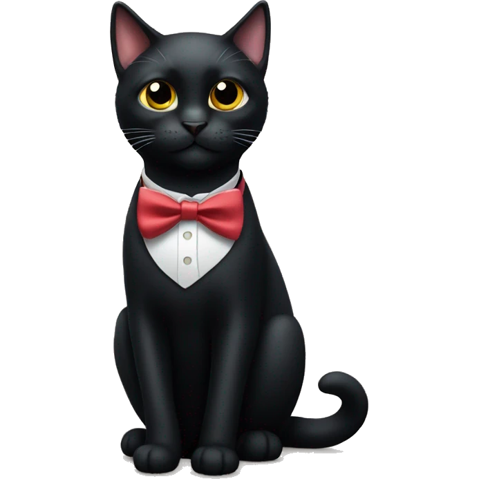 Black cat with bowtie emoji