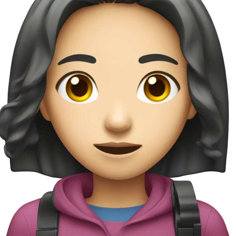 asian girl with video camera emoji