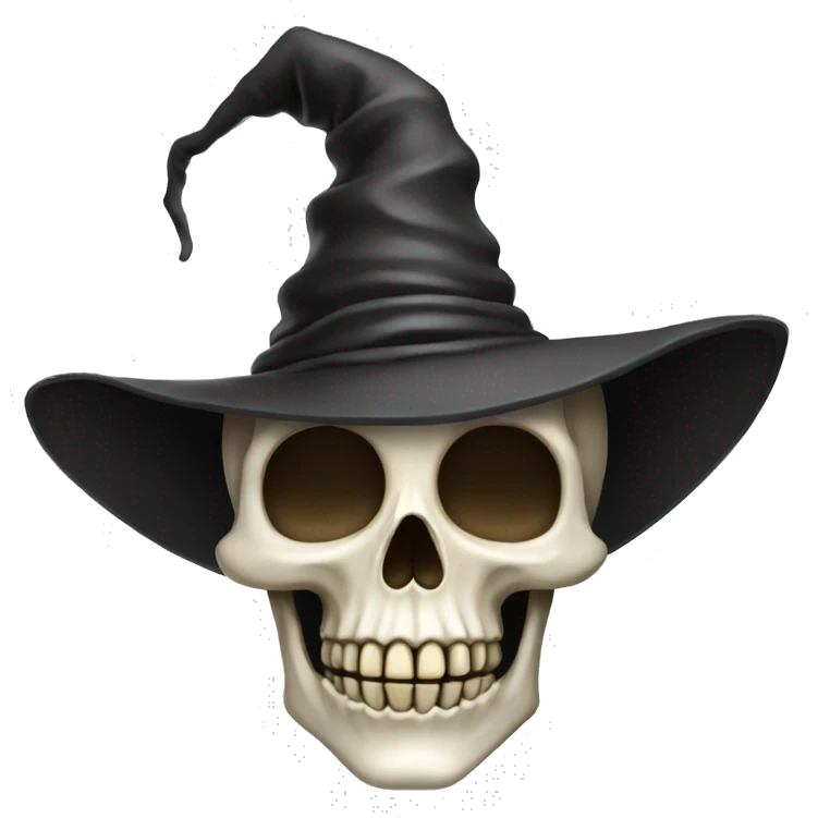 skeleton with witch hat emoji