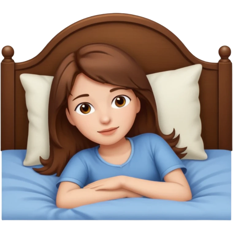 lying on bed brown hair girl just chill emoji