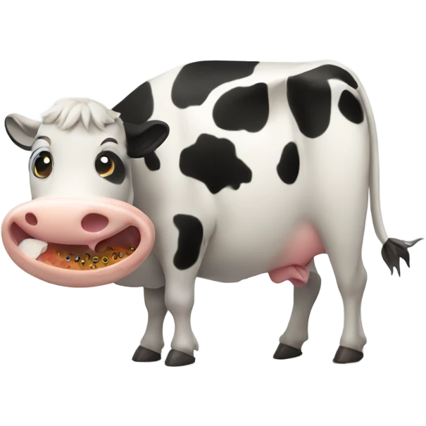 Cow with a fish emoji