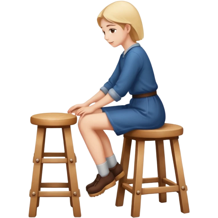 a person sitting on stool with backs turned

 emoji