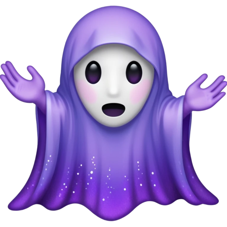 glitter cian and purple ghost no face emoji
