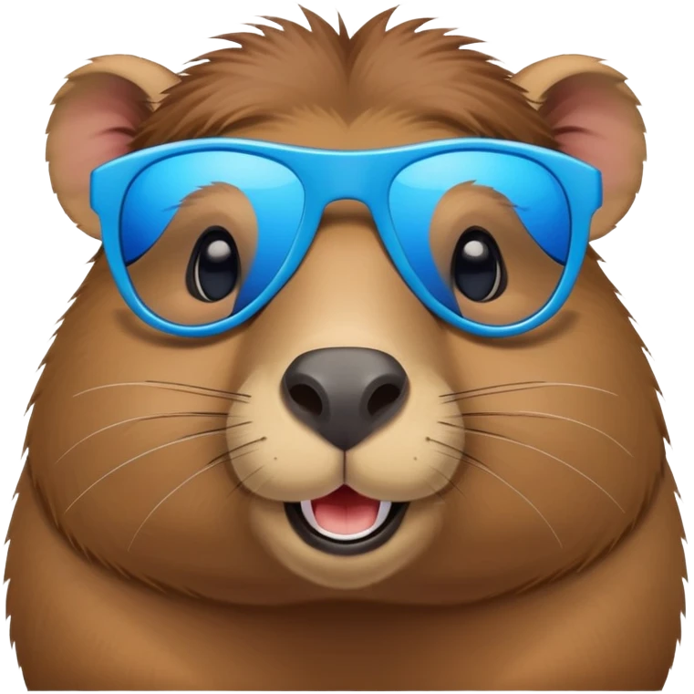 Capybara with blue sunglasses on emoji