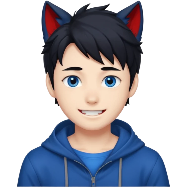 Wolf Anime Boy Red Smile emoji