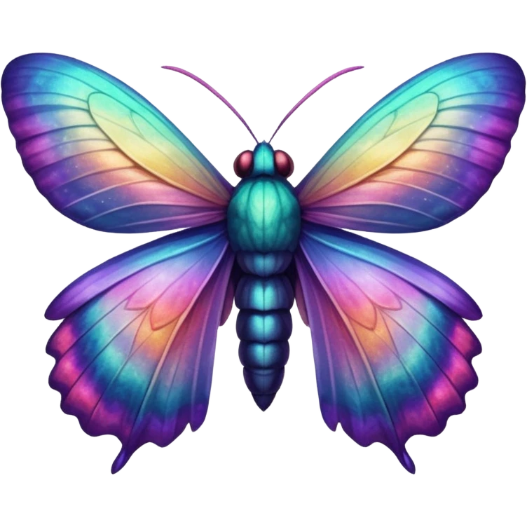 Fuzzy iridescent moth  emoji