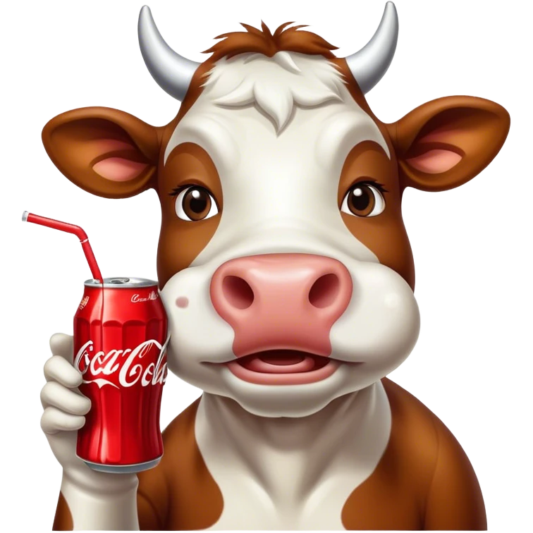 Cow in miami with Coca cola emoji