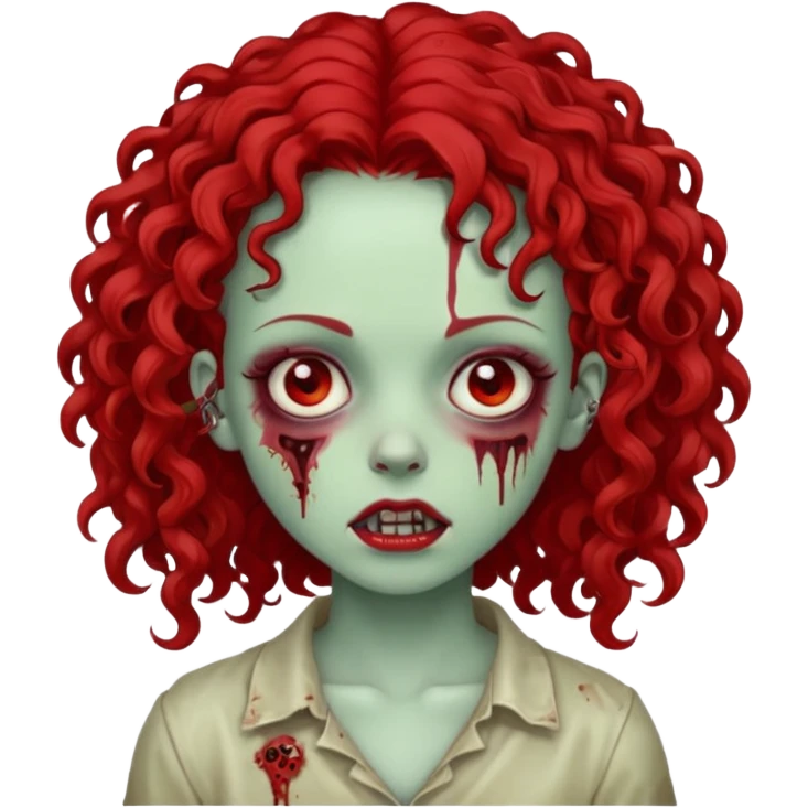 zombie girl red hair cacheado com piercings emoji