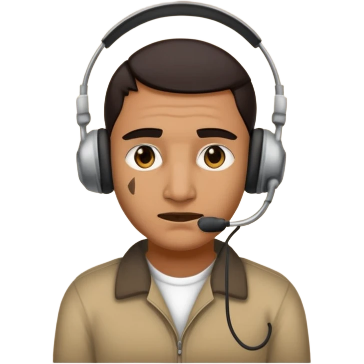 mean looking phone scammer in sketchy call center in india working our of filthy bedroom emoji