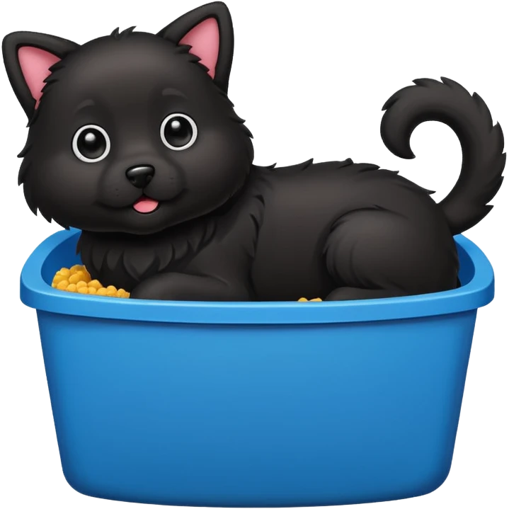 dog in litter box for cats emoji