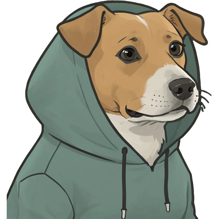 Dog wearing hoodie  emoji