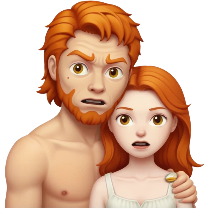 A ginger girl killing an ugly man emoji