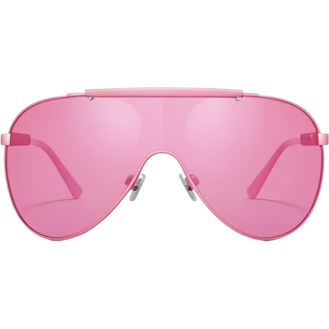 minimal design Y2K pink shield sunglasses, sleek one-piece lens, no frame emoji
