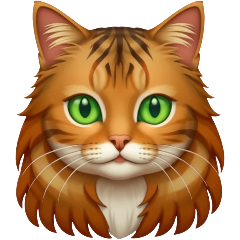 a long haired tabby full body with green eyes emoji