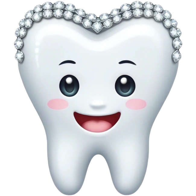 Kawaii Tooth with diamonds emoji