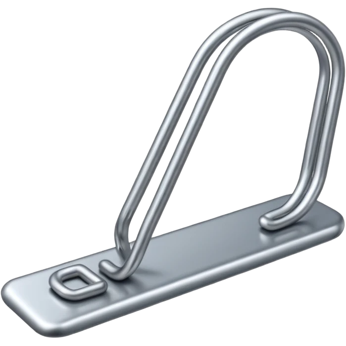 Realistic, silver paper clip emoji