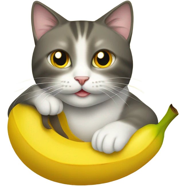 Cat inside banana peel emoji