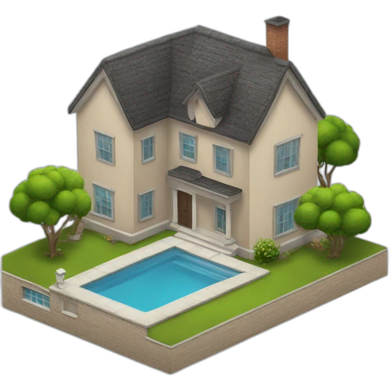 A house with a pool  emoji