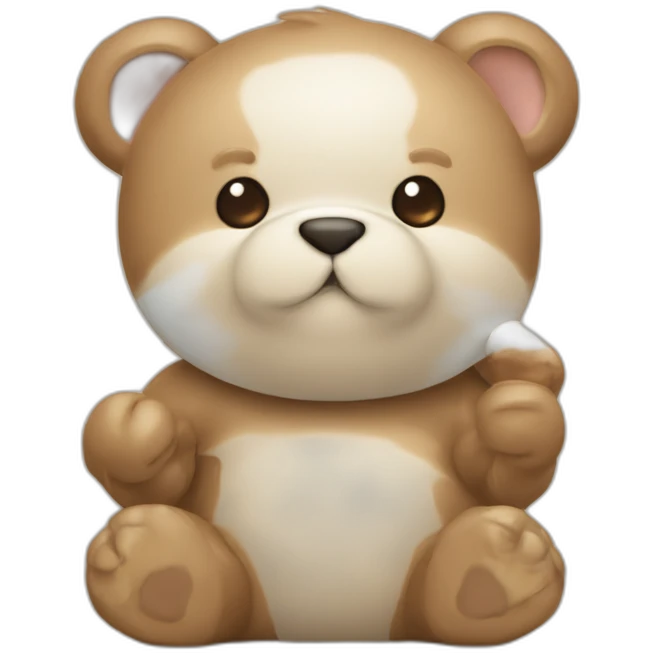 Petitnounours avec une mitraillette et des blessure emoji