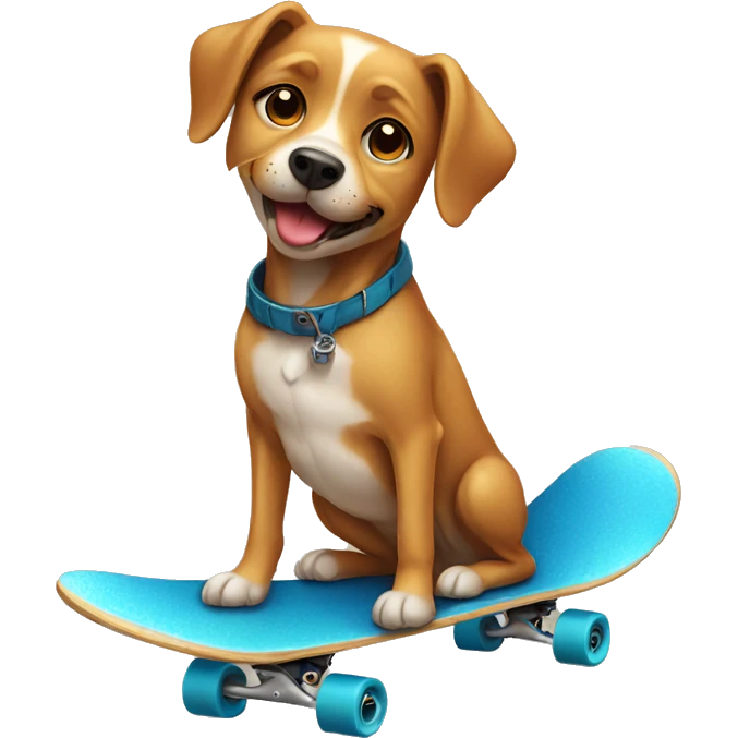 Dog with skateboard emoji
