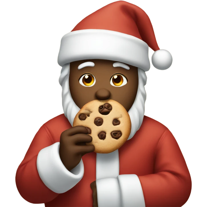 santa eating a cookie emoji