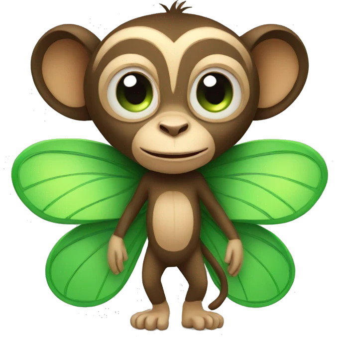 monkey with green butterfly wings emoji