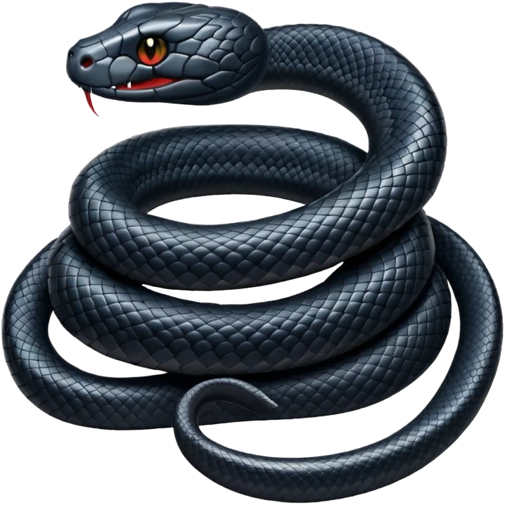 Black snake cute emoji
