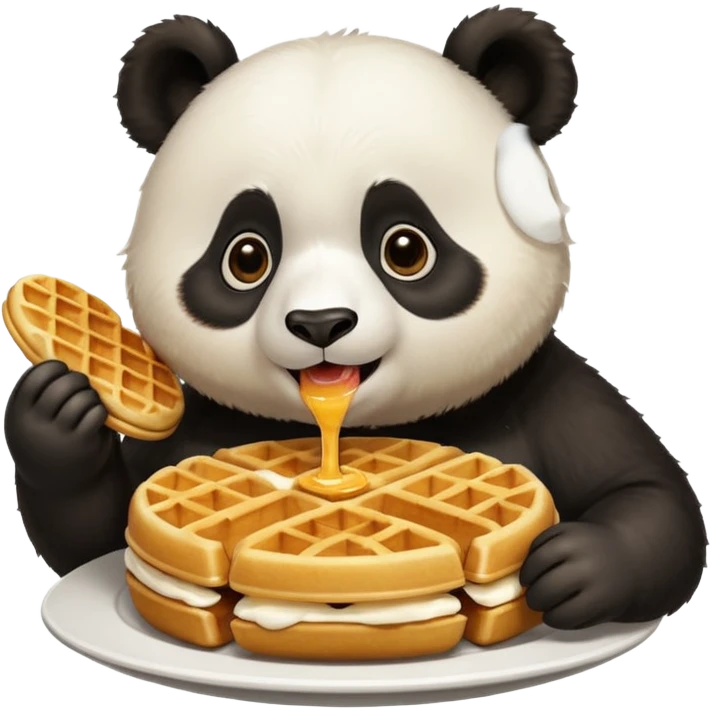 panda eating waffles emoji