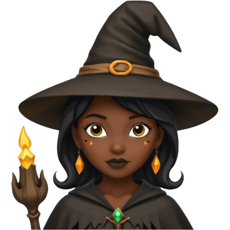 african american witch girl emoji
