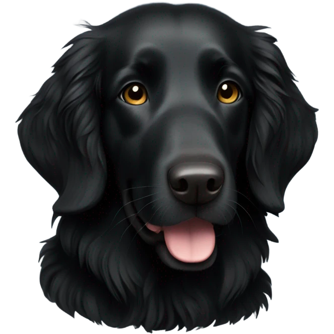 All Black Flat- Coated Retriever  emoji