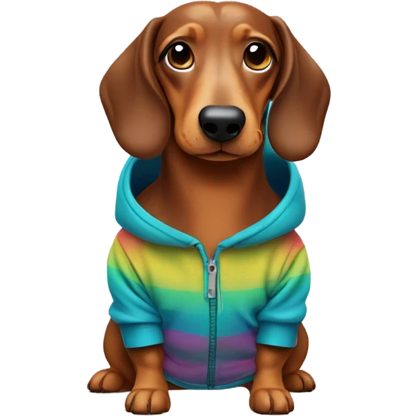 Sausage dog with hoody emoji
