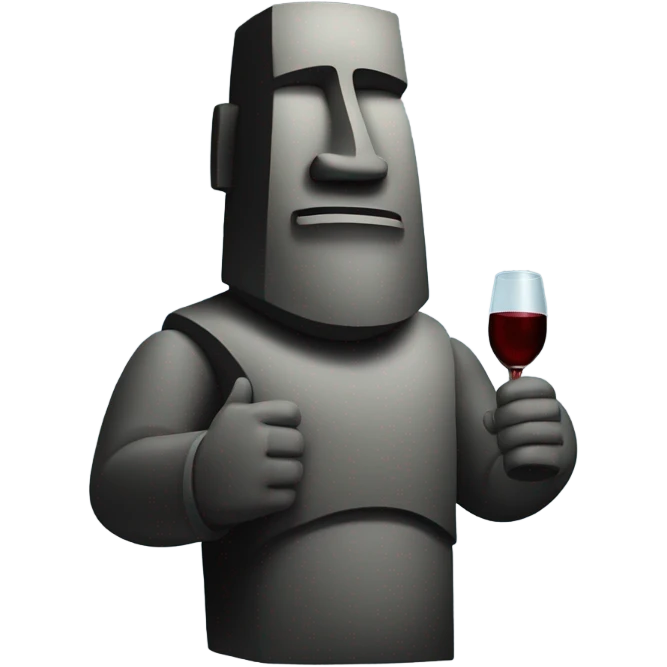 moai with wine emoji