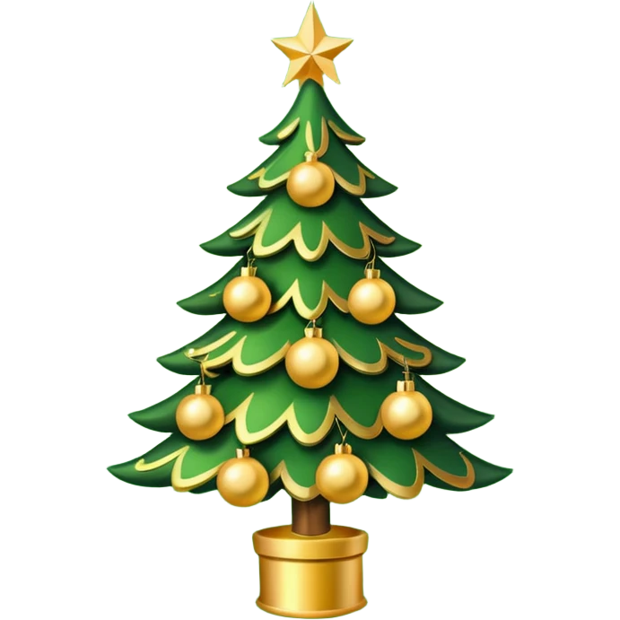 Christmas tree with Gold decorations emoji