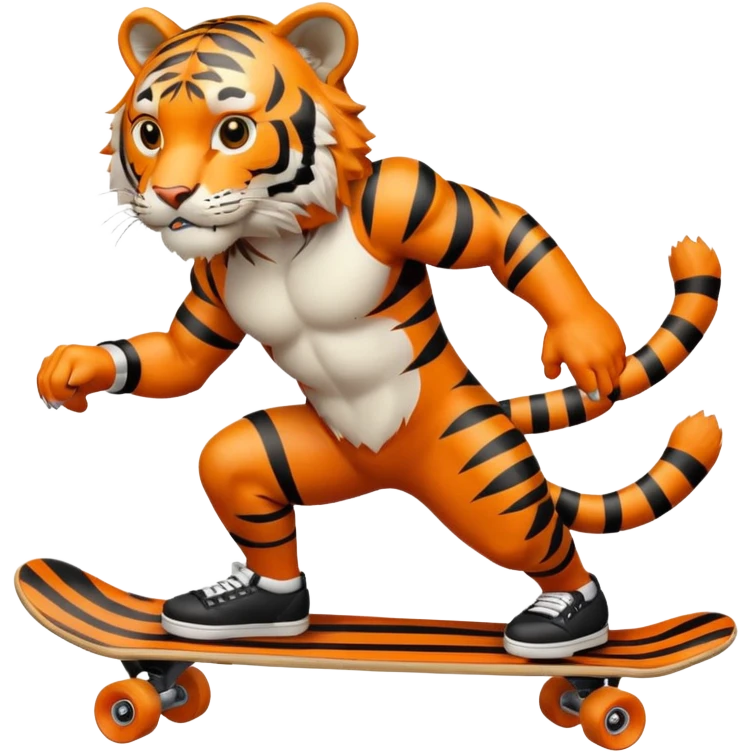 Tiger skateboarding  emoji