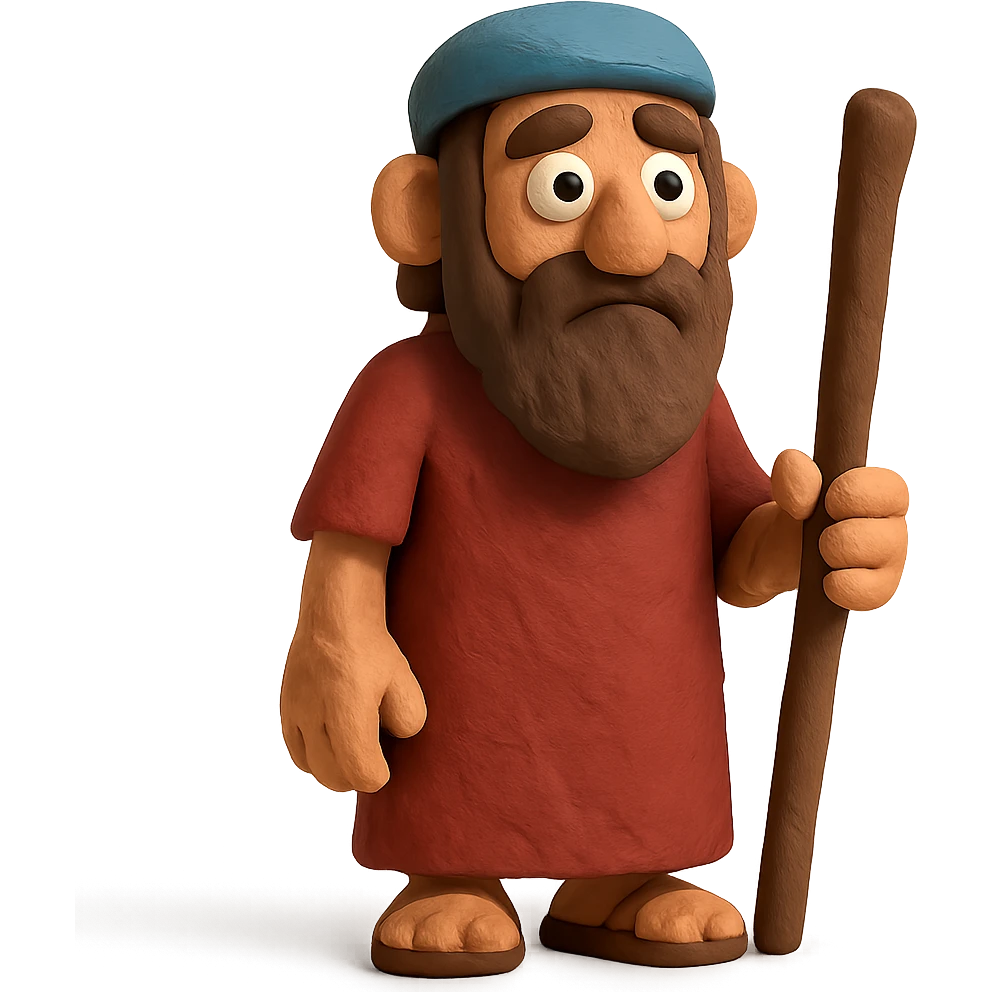 claymation style abrahm as a character emoji