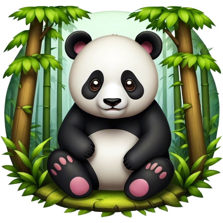 panda hidden in florest emoji