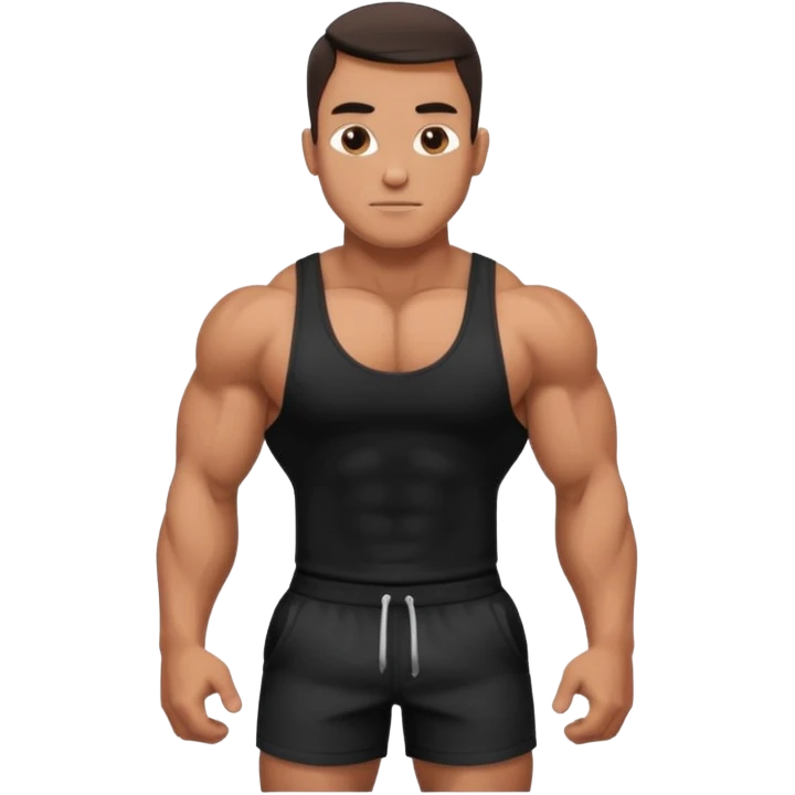bodybuilder wearing black emoji