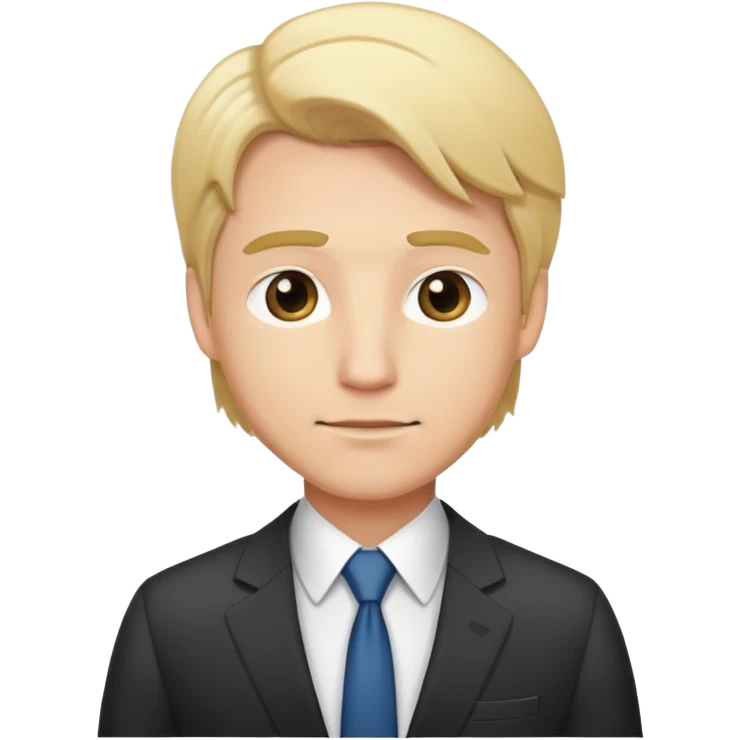 cartoon man with blonde hair in business suit emoji