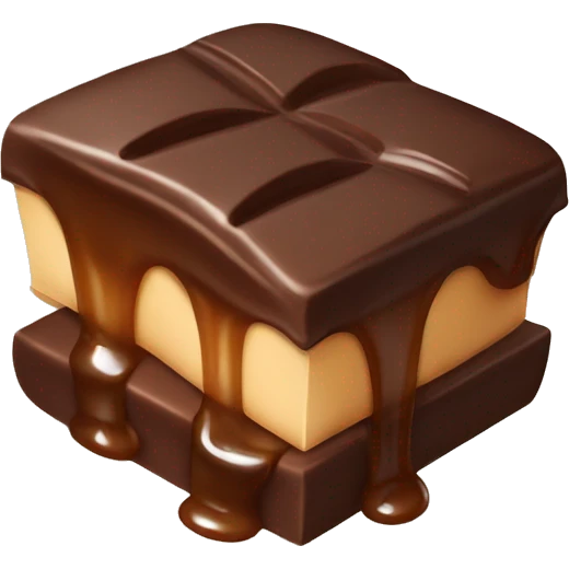 Piece of chocolate filled with caramel  emoji