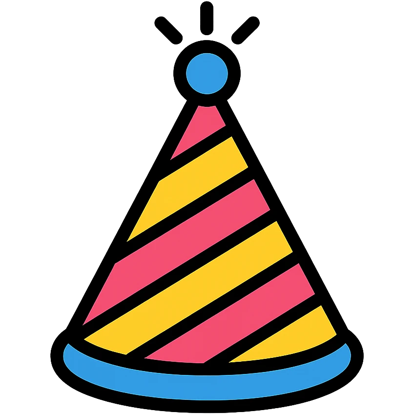 colored party hat icon emoji