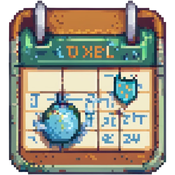 calendar icon pixel art style emoji