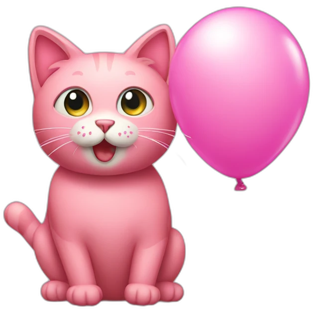 pink cat have balloon emoji