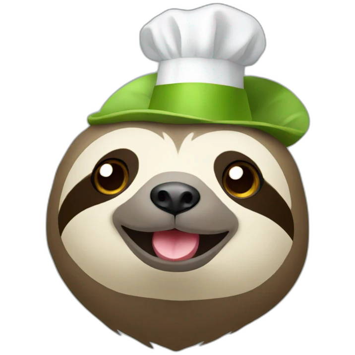 A sloth with a cooking hat emoji