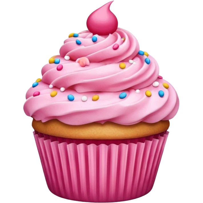 Cupcake with pink icing emoji
