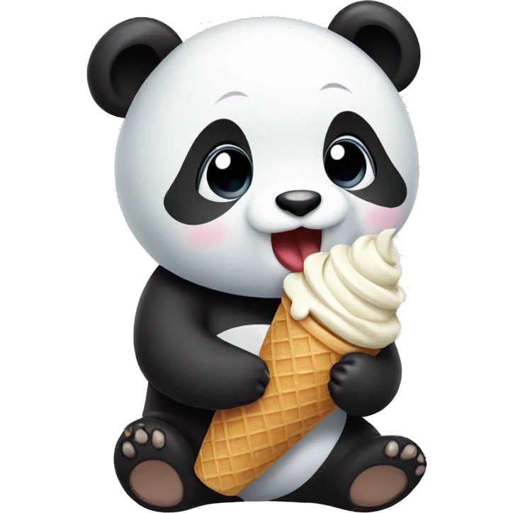 Panda eating ice cream emoji