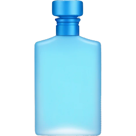 A blue men’s perfume in the shape of a male body siluette emoji