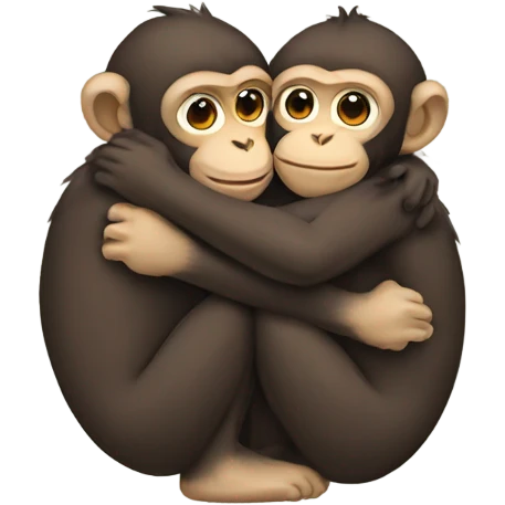 Monkeys hugging emoji